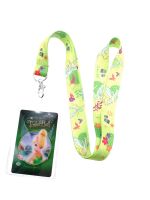 New 1pcs cartoon Tinker bell green cute Card Holder Identity Badge with Lanyard Neck Strap Card Bus ID Holders With Key Chain