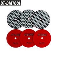 DT-DIATOOL 6/12pcs Grit 400 Dry Polishing Pads Resin Bond Flexible For Marble Ceramic 4 /100mm Granite Sanding Disc