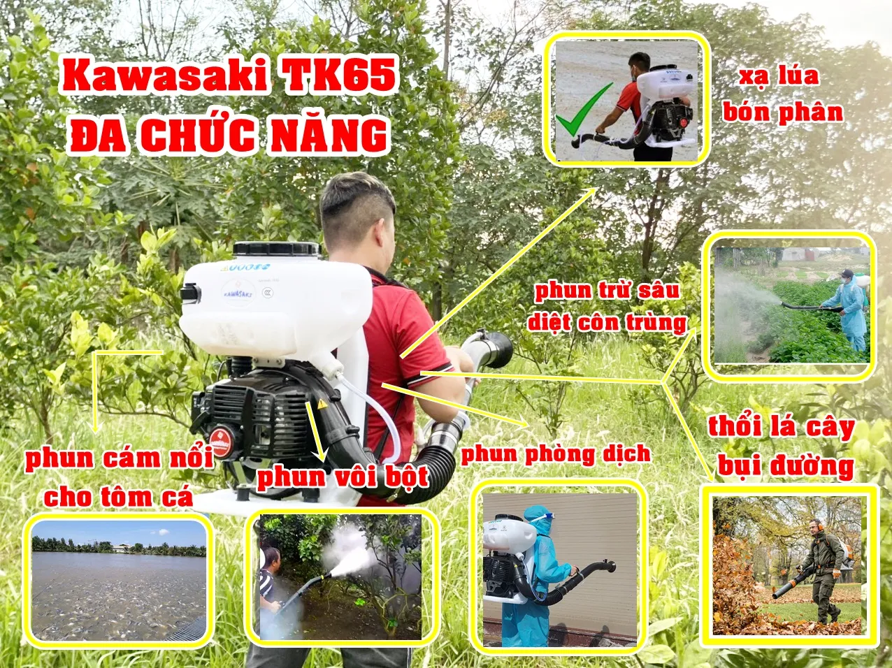 Máy phun thuốc muỗi Kawasaki TK65 tặng kèm gói hóa chất diệt muỗi 1