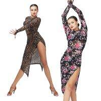 【YD】 leopard latin dance dress women tango salsa rumba modern costumes dancing clothes Dancewear