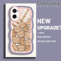 เคส Chenyyka สำหรับ OPPO A76 A96 A36เคสลายการ์ตูนหมีน่ารักแฟชั่นสีสันสดใสเคสโทรศัพท์โปร่งใสเคสกันกระแทกนิ่มป้องกันเลนส์กล้องเคสใสซิลิโคน