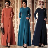 Eid turkey muslim 2 piece set women abaya long dress and pants outfits suits islamic clothing musulman ensembles moroccan kaftan