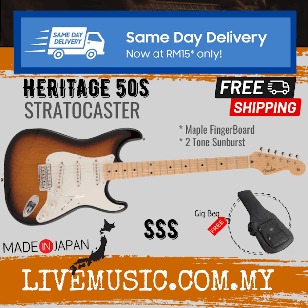 Fender Japan Heritage 50s Stratocaster Electric Guitar, Maple