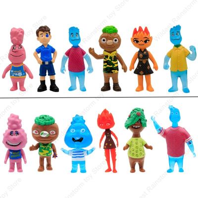 ZZOOI 6pcs/set  Disney Cartoon Elemental Series Action Toy Figure Collectible Puppets Model Toys Fire Water Desktop Decoration Gifts