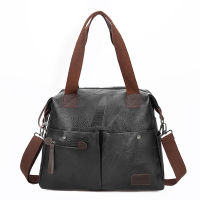 Multi-pocket Casual Large Capacity Women Tote Shoulder Bag PU Leather Ladies Handbag Messenger Bag Soft Shopping Crossbody Bag