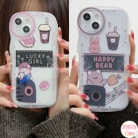 Casing Oval Big Eye Wavy Pattern Phone Case for Redmi Note 11 11S 10A 9C 10C 10 10S 9 8 9A 9C 6A 5A X3 NFC M3 Pro 5G 4G Motif Lucky Happy Bear