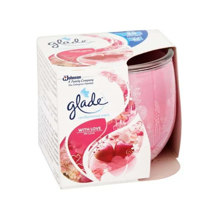 Glade WITH LOVE Single Wick Candle 120g, Burning for up to 30 hours