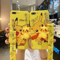 【เคสโทรศัพท์ Qiqi 】สำหรับ iPhone 6 6S 7 8 X Xs Max XR 11 12 13 Pro Max SE Pokemon Pikachu เคสโทรศัพท์เชือกเคสมีขาตั้ง