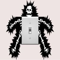 Funny Skeleton Outlet Or Light Switch Decal Art Wall Sticker Electric Electrocuted Vinyl Power Switch Decor Living Room LC1294 Wall Stickers Decals