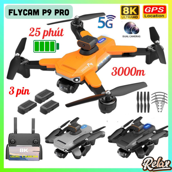 Laycam điều khiển từ xa drone p9 pro g.p.s - flaycam - drone mini - flycam - ảnh sản phẩm 1