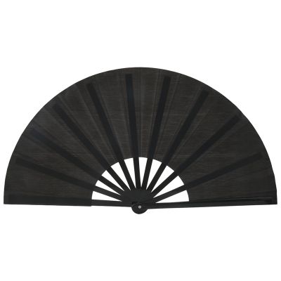 2 Pieces Large Folding Fan Nylon Cloth Handheld Folding Fan Chinese Kung Fu Tai Chi Fan Black Decoration Fold Hand Fan For Party Favors