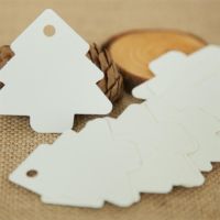 50pcs DIY Kraft Christmas Tree Shape Hang tag Christmas Party Decoration New Years 2022 Paper Cards Gift tags Labels 5.5*5.4cm