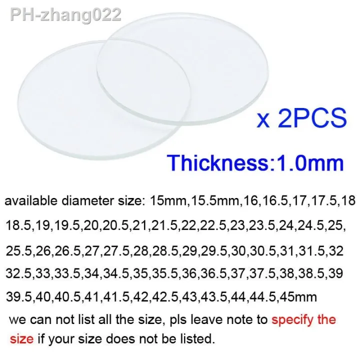 2pcs-1mm-round-watch-glass-crystal-15-45mm-smart-watch-replacement-glass-lens-flat-mirror-watchmaker-watch-repair-tool