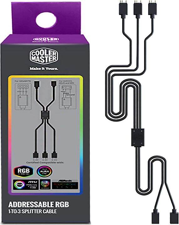 Cavo Splitter ARGB 1-a-5 Cooler Master - Connettore LED 3 Pin - 58 Cm Per Sincronizzazione RGB - Foto 2