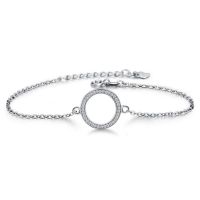 Womens Bracelet Romantic Round Shaped Silver Bracelet Adjustable Jewelry Gift of Love