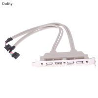 Dolity สายต่อเมนบอร์ด4พอร์ต USB 2.0ถึง9ขาสำหรับแผงพีซี