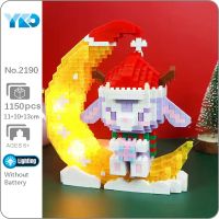 YKO 2190 Winter Merry Christmas Rabbit Moon Animal Hat Pet LED Light Mini Diamond Blocks Bricks Building Toy for Children no Box