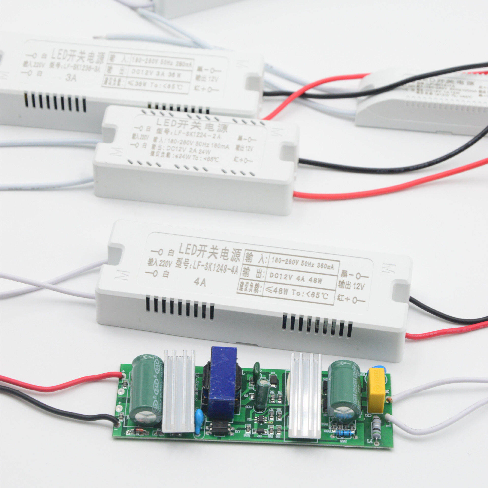 แหล่งจ่ายไฟ LED DC12V24V 12W 18W 24W 36W 48W 60W 72W โคมไฟ Transformers ...