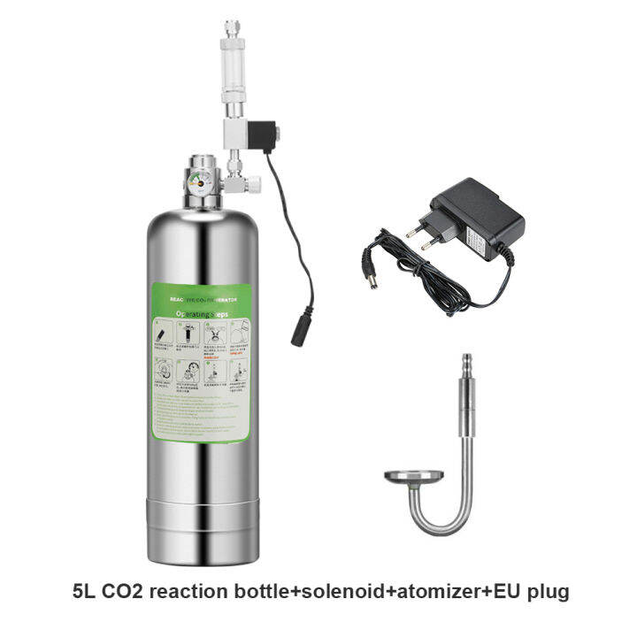 5L Double Aquarium CO2 Generator System Kit CO2 Stainless Steel