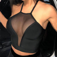 y mesh crop top Summer Women Casual Tank Top Vest Blouse Sleeveless Sport Crop Tops Shirt See-through Transparent Crop Top