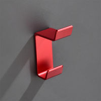 Aluminum Robe Hook Black &amp; Red Cloth Hanger Wall Mounted Bathroom Accessories Single Hook Fabric Hanger For Kitchen