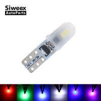 10 Pcs T5 Auto Car Led Bulbs No Polarity Dashboard Lamp 2-3014 SMD Door License Plate Light White Red Green 12V DC