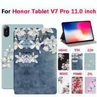 พุ่มดอกฝาครอบป้องกันแท็บเล็ตแฟชั่นสำหรับ Huawei Honor Tablet V7 Pro 11.0นิ้วปกหนัง PU พับฝาเป็นฐานคุณภาพสูง