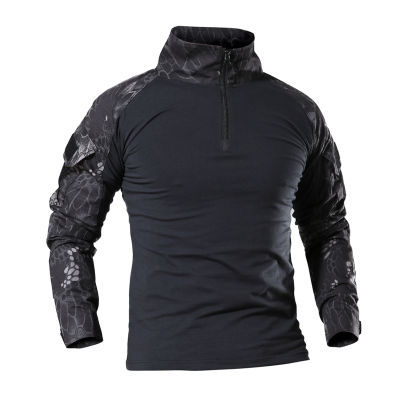 Mens Outdoor Tactical Hiking T-Shirts Military Army Camouflage Long Sleeve Hunting Climbing Shirt Male Breathable Frog Clothes