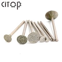 Citop 10pcs 2.35mm Drill Diamond C3 Grinding Head Bur Bit Set For Jade Stone Needle Carving Rotary File Polishing Tool