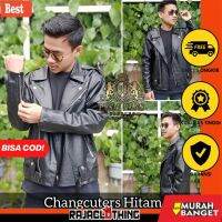 HITAM PRIA The Best Leather Jacket - RCL - Spring Leather Jacket Men Changcuter Black Ramones Motor racing Boy Rock n roll