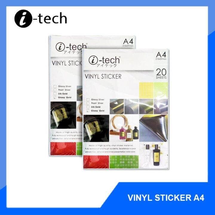 Itech Waterproof Printable Vinyl Sticker 20 SheetsPack A4 Size for ...