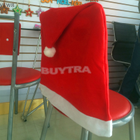 VEW8 1 pcs ตกแต่งคริสต์มาส Happy Santa Red Hat เก้าอี้กลับครอบคลุมการตกแต่งอาหารเย็น