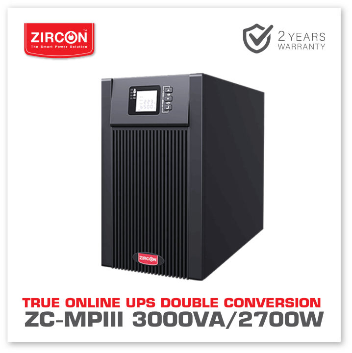 true-online-ups-zc-mpiii-3000va-2700w-tower-type-zircon-เพียวซายน์100-สำหรับเครื่องเวิร์ฟเวอร์-psu80-network-server-สินค้าประกัน-2-ปี-onsite-service