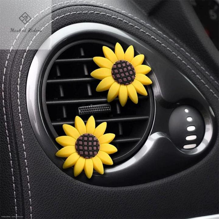 Clip On Car Vent Vase with Yellow Sun Flower Dashboard Decoration