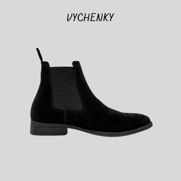 share-vc04-รองเท้าบู๊ทผู้ชายหนังวัวแท้-chelsea-boots-suede-หนังวัวแท้เกรดดีสีดำ-ส้นสูง-4cm-สไตล์เรียบหรู-ไซส์-40-44-vychenky