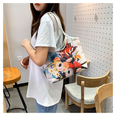 Oil Painting Bag 2021 New Fashion Shoulder Student Art Large-Capacity Backpack Womens Handheld Canvas Grocery Bag Tote Bag