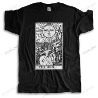 [S-5XL] เสื้อยืดแขนสั้น ผ้าฝ้าย พิมพ์ลาย The Sun Tarot Card Major Arcana Fortune Telling Occult เหมาะกับเทศกาลฮาโลวีน สํ