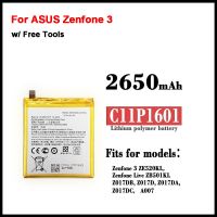 แบตเตอรี่ แท้ 100% Original C11P1601 2650MAh แบตเตอรี่ใหม่สำหรับ ASUS Zenfone 3 Zenfone3 ZE520KL Z017DA Live ZB501KL A007 + เครื่องมือฟรี