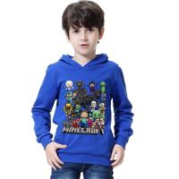 COD lianshai Minecraft ปาร์ตี้ Hoodies เด็กชายย้อนยุคเป๋าเสื้อแขนยาววอร์มเสื้อยืด