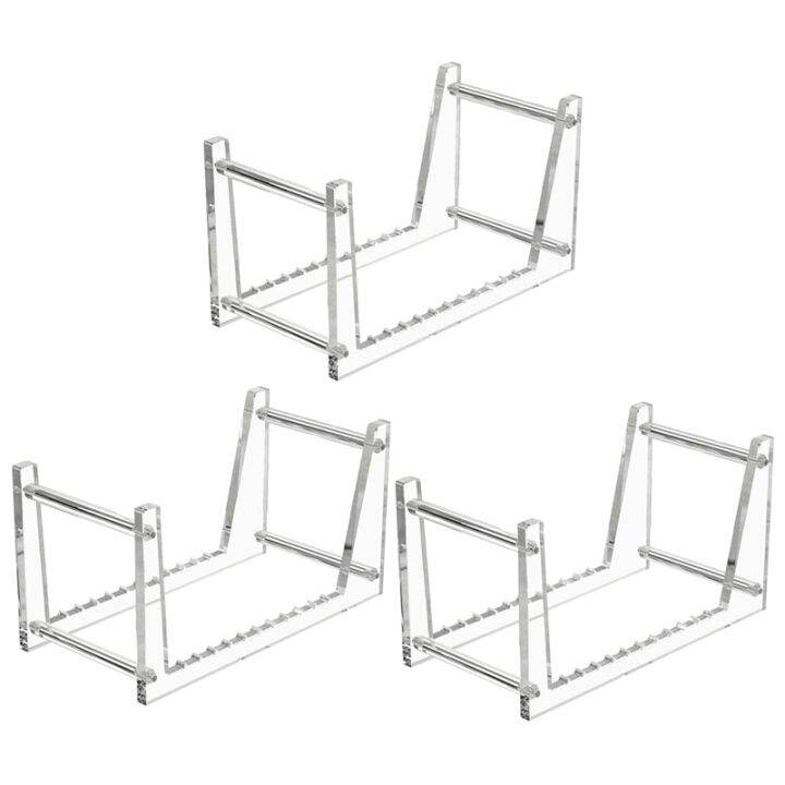 3X Clear Vinyl Record Stand Holder for Desktop Album Storage, Acrylic