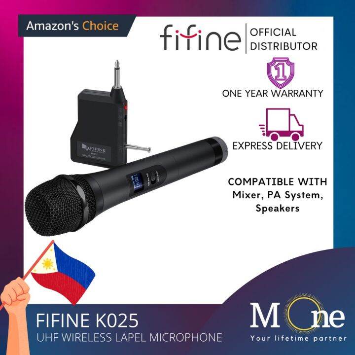 Fifine K025 Handheld Dynamic Microphone Wireless mic System Wireless