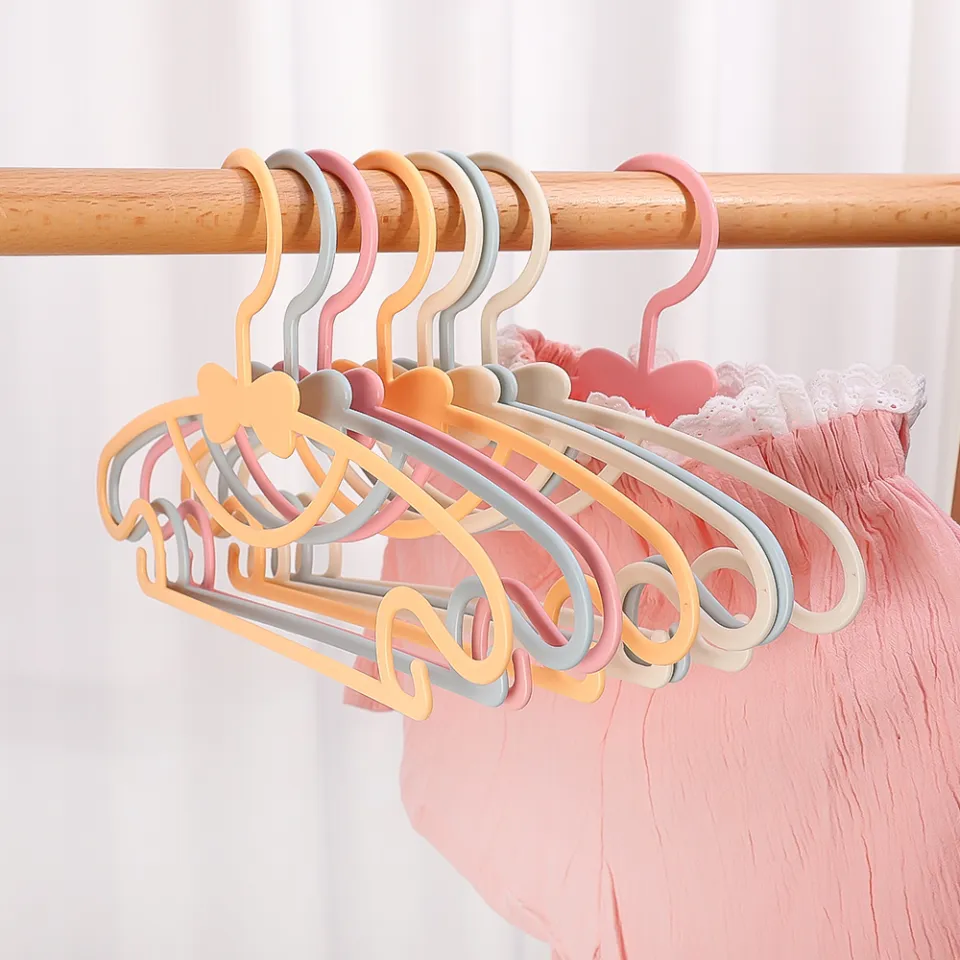 10pcs Portable Clothes Hangers Kid Clothes Hook Bow-knot Design