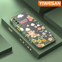 YIWESAN เคสสำหรับ Xiaomi A3 A3ไลท์เคสนิ่มลายการ์ตูนรูปหมีมีน้ำค้างแข็งโปร่งใสเคสขอบสี่เหลี่ยมด้านข้างแบบแข็งลายกล้องปลอกซิลิโคนกันกระแทก