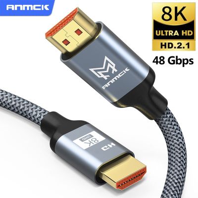 Anmck Kabel Sesuai dengan HDMI 4K 2.0 8K 2.1 3M 5M Mendukung Busur 3D HDR 4K 60Hz Ultra HD untuk Proyektor Kotak TV PS4 Sakelar Pemisah