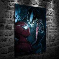 ภาพวาดพิมพ์ Niki Hd ศิลปะบนผนังสำหรับการตกแต่งบ้านบนผ้าใบ Spider-Man เทียบกับ Venom 24X36นิ้วไม่มีกรอบ