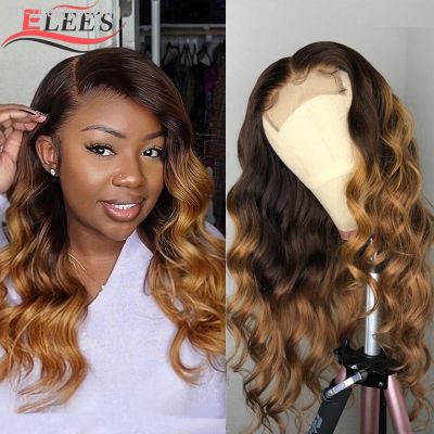 Ombre Lace Front Human Hair Wigs For Women Brazilian Body Wave Lace Front Wig Colored HD Transparent Lace Frontal Wig Human Hair [ Hot sell ] vpdcmi