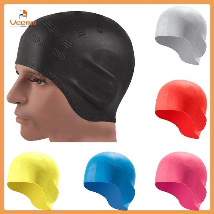 fast-delivery-swim-pool-waterproof-silicone-diving-swimming-cap-long-hair-protection-ear-cup-swim-caps-hat-veemm