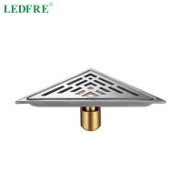 LEDFRE Stainless Steel Shower Triangle Floor Drain Bathroom Drainage Drain Cover Siphon Black  Channel Drain LF66016  by Hs2023