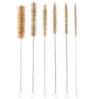 6 Pcs Brass Tube Cleaning Brush Wire Brush Set Cleaning Polishing Tool Brass Wire Brush Set For Pipe Tube Cylinder Bores Cleaning Hand Tool