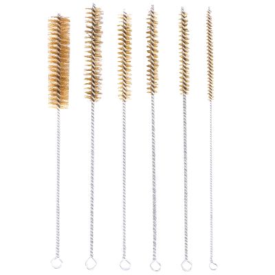 6 Pcs Brass Tube Cleaning Brush Wire Brush Set Cleaning Polishing Tool Brass Wire Brush Set For Pipe Tube Cylinder Bores Cleaning Hand Tool